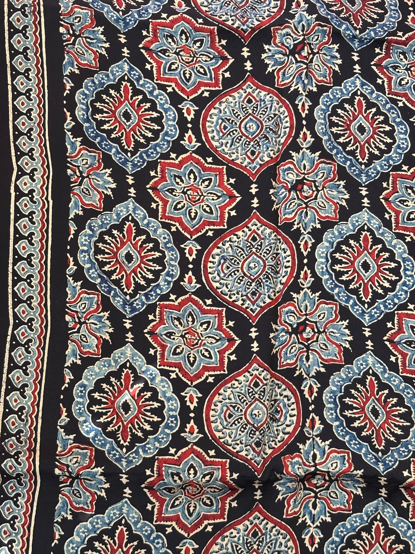 Natural Dyed Badambuta Motif Modal Fabric closer view