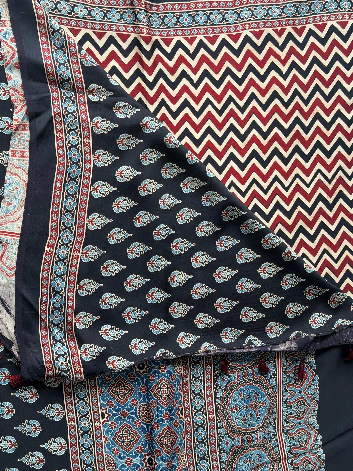 Ajrakh Modal Saree