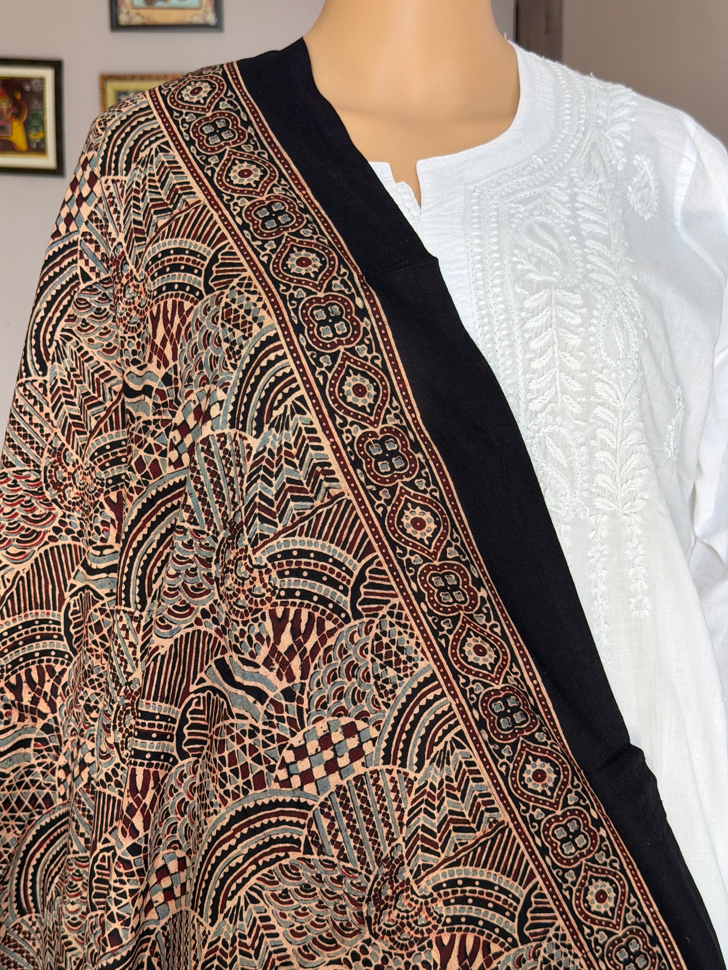 Ajrakh Cotton Contemporary Dupatta