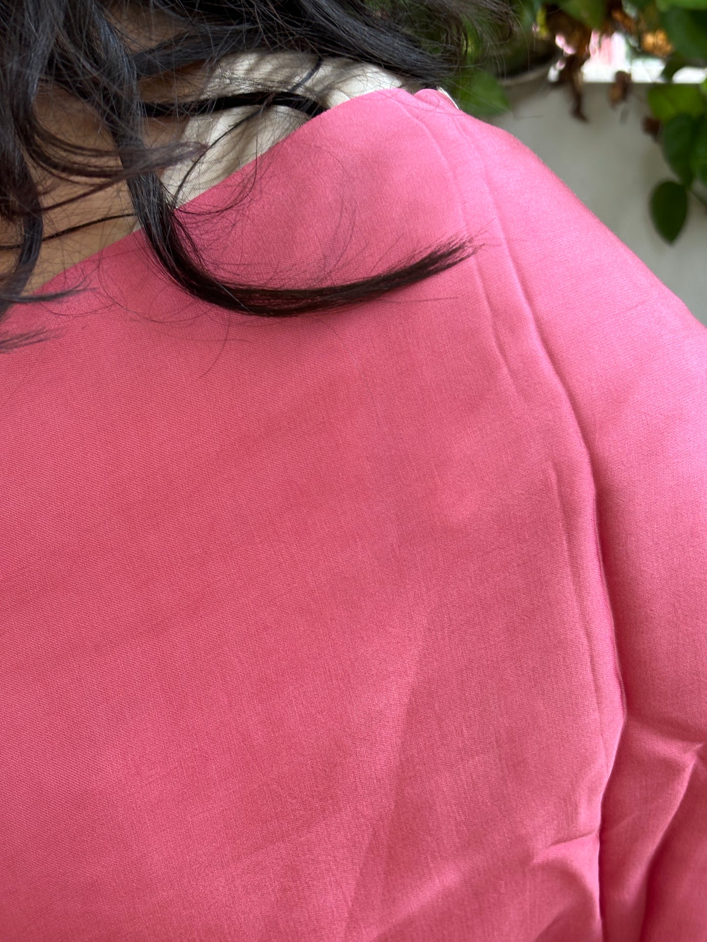 Pink Colour Modal Plain Saree With Lagdi Palla