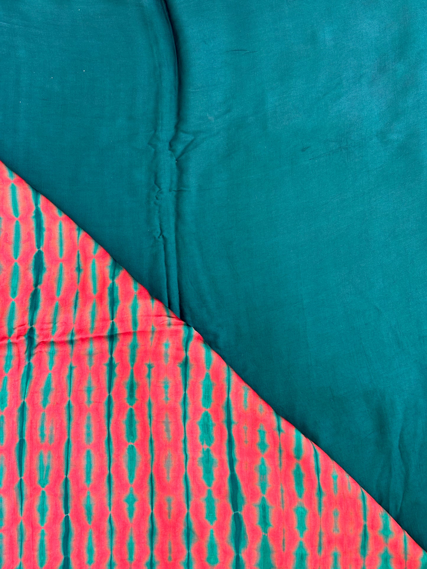 Bamboo Grass - Hand Shibori Tie and Dye Pure Modal Saree With Lakdi Patta Anchal