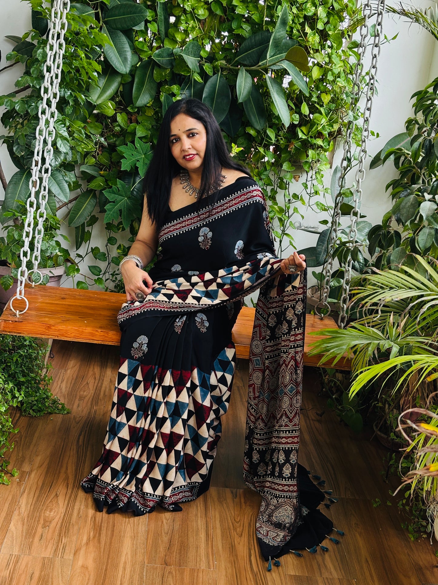 Aasma Ke Niche - Natural Dyed Contemporary Premium Modal Saree
