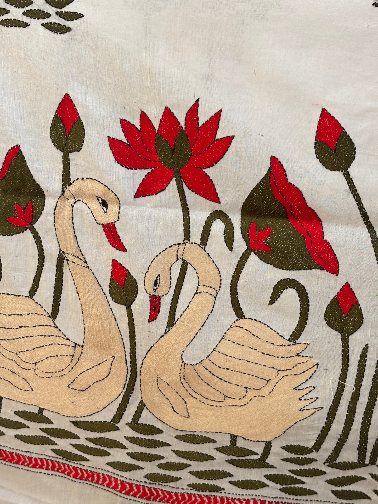 Kantha Hand Embroidered Pure Cotton Statement Dupatta