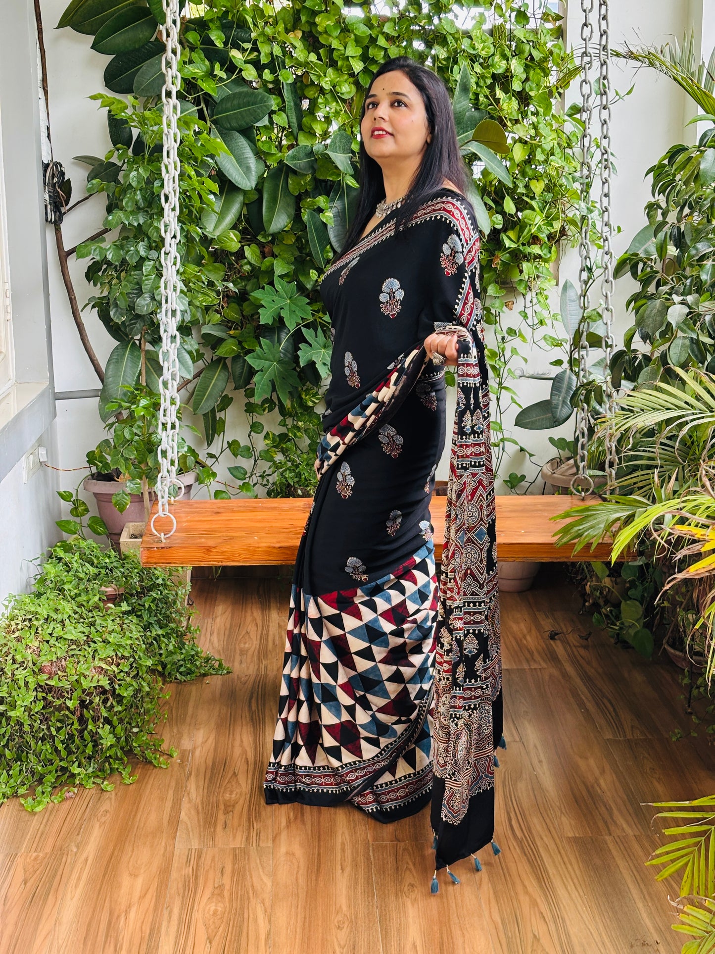 Aasma Ke Niche - Natural Dyed Contemporary Premium Modal Saree