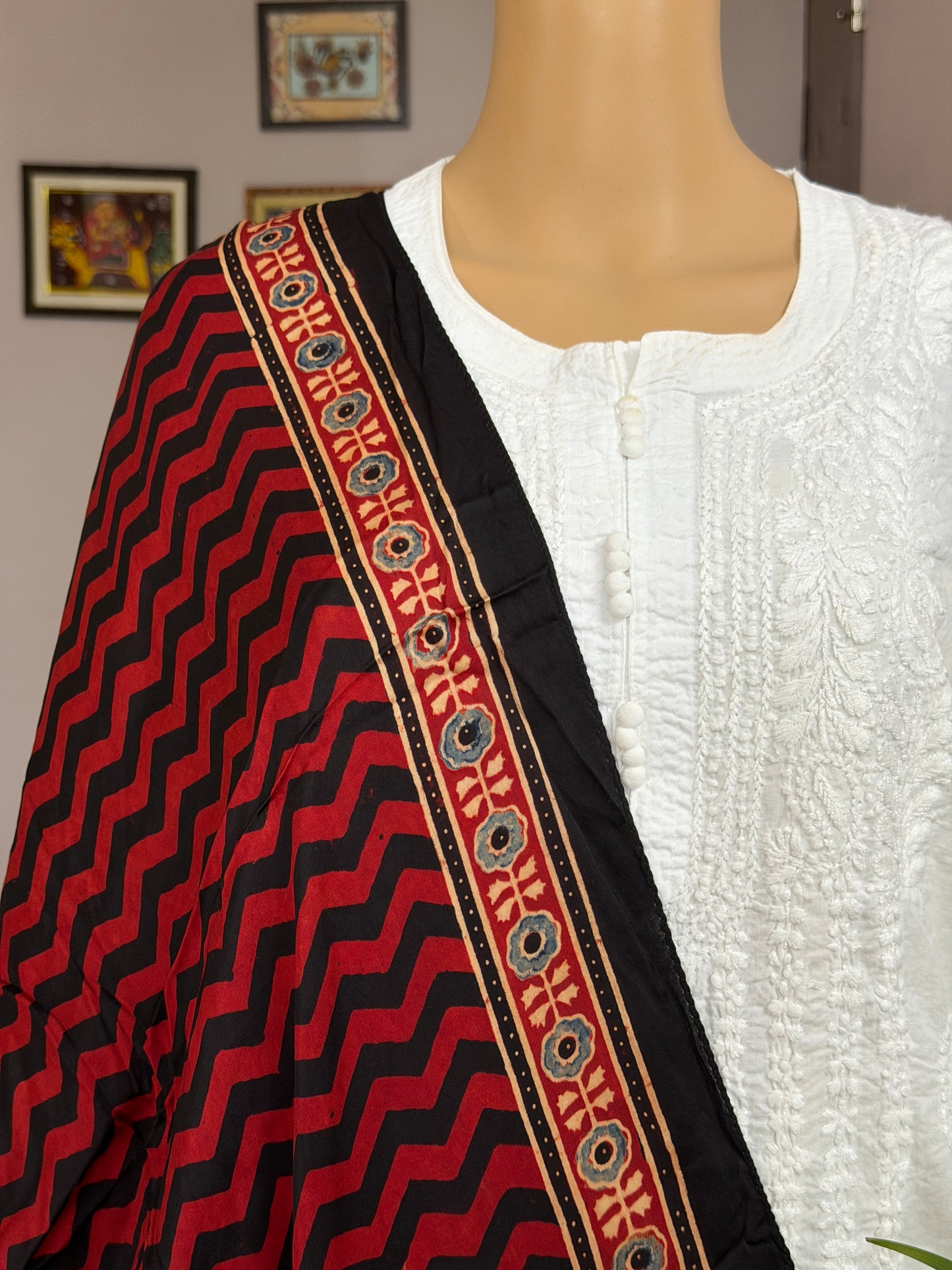 Ajrakh Contemporary Hand Block Printed Modal Stole