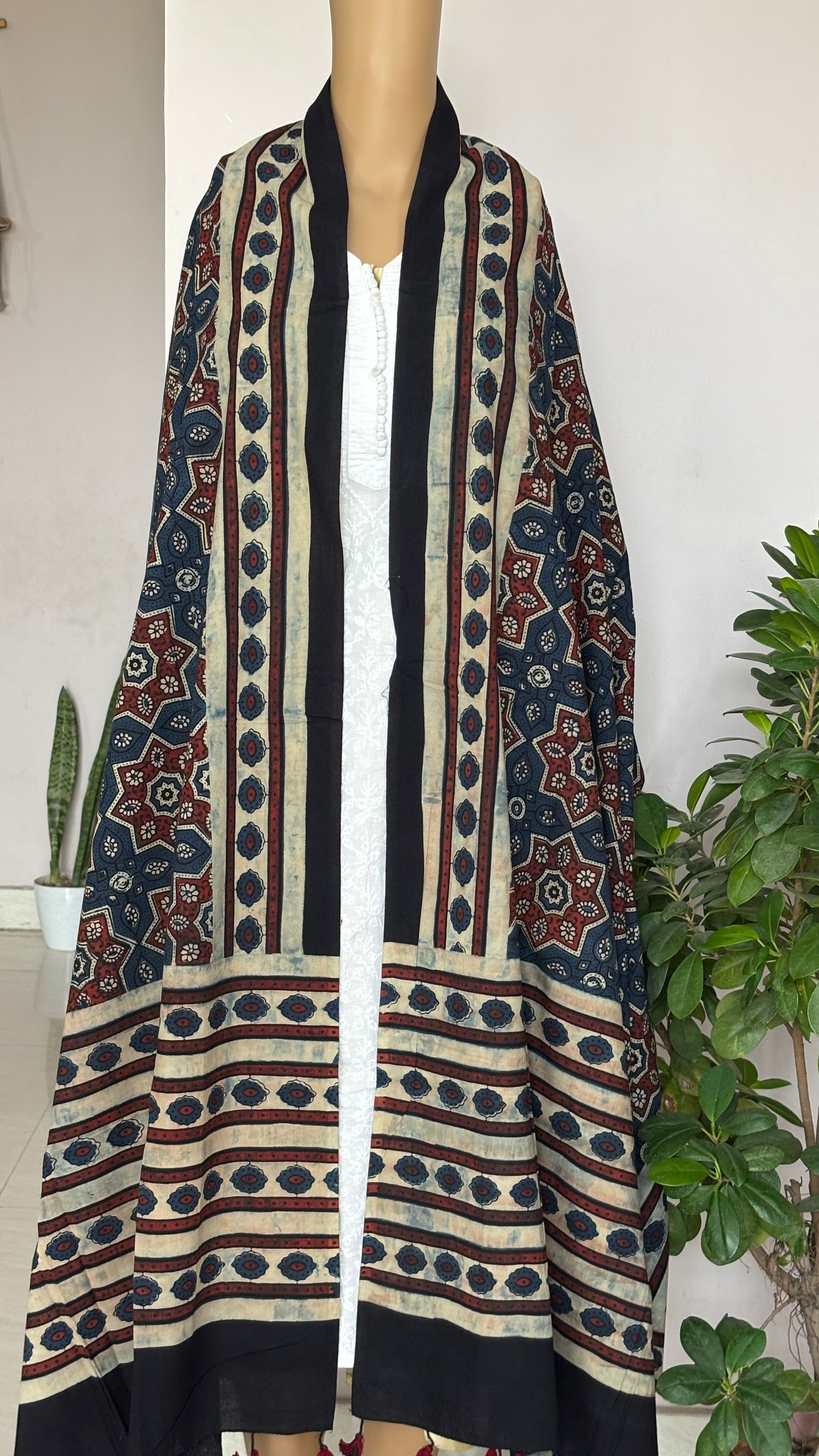 Ajrakh Cotton Contemporary Dupatta