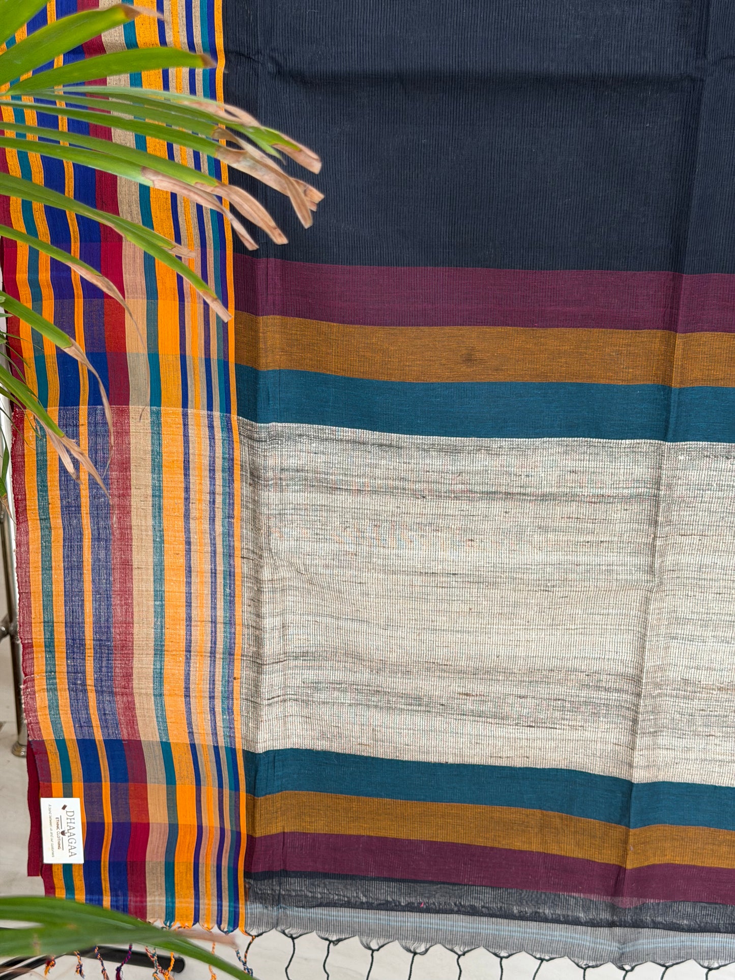 Handloom Cotton Tangail Saree With Jute Palla