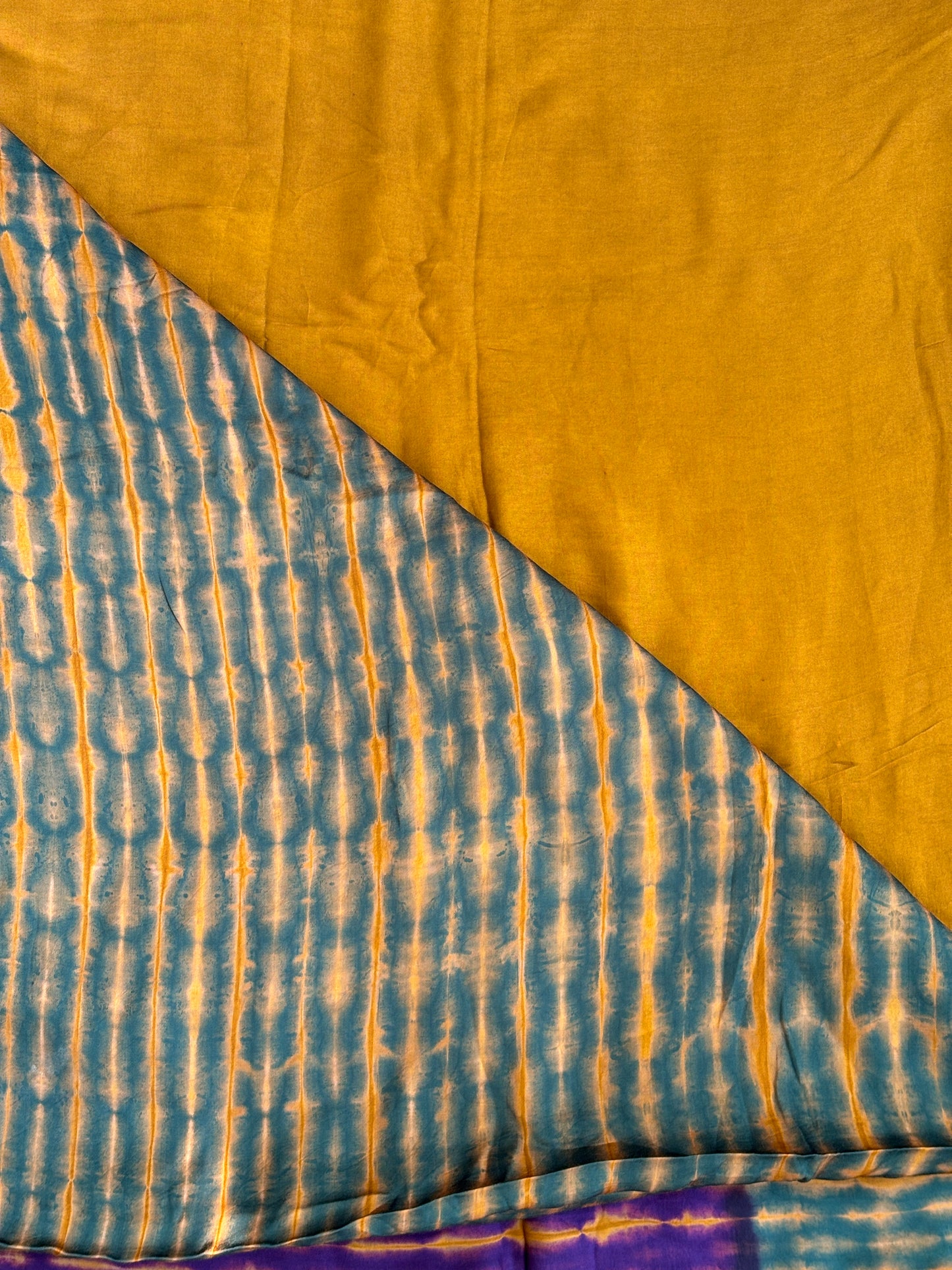 Alpine Green - Hand Shibori Tie and Dye Pure Modal Saree With Lakdi Patta Anchal