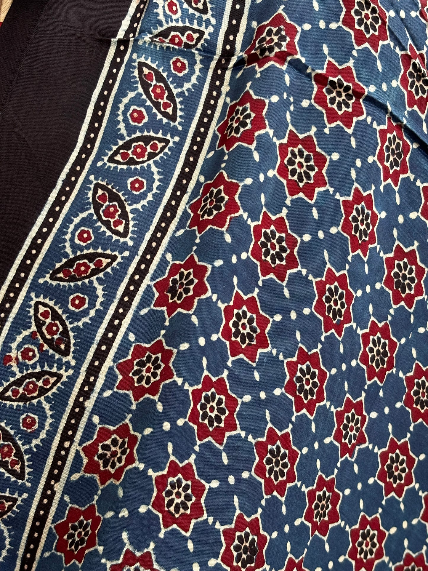 Ajrakh Modal Indigo Small Jaal Dupatta