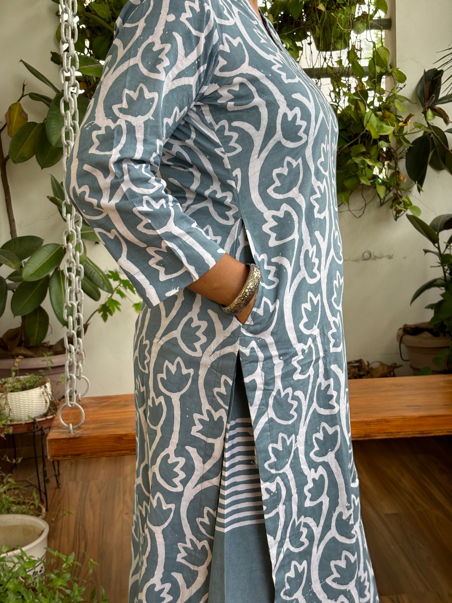 Asma Batik Grey Cotton Co-ord Set (Copy)