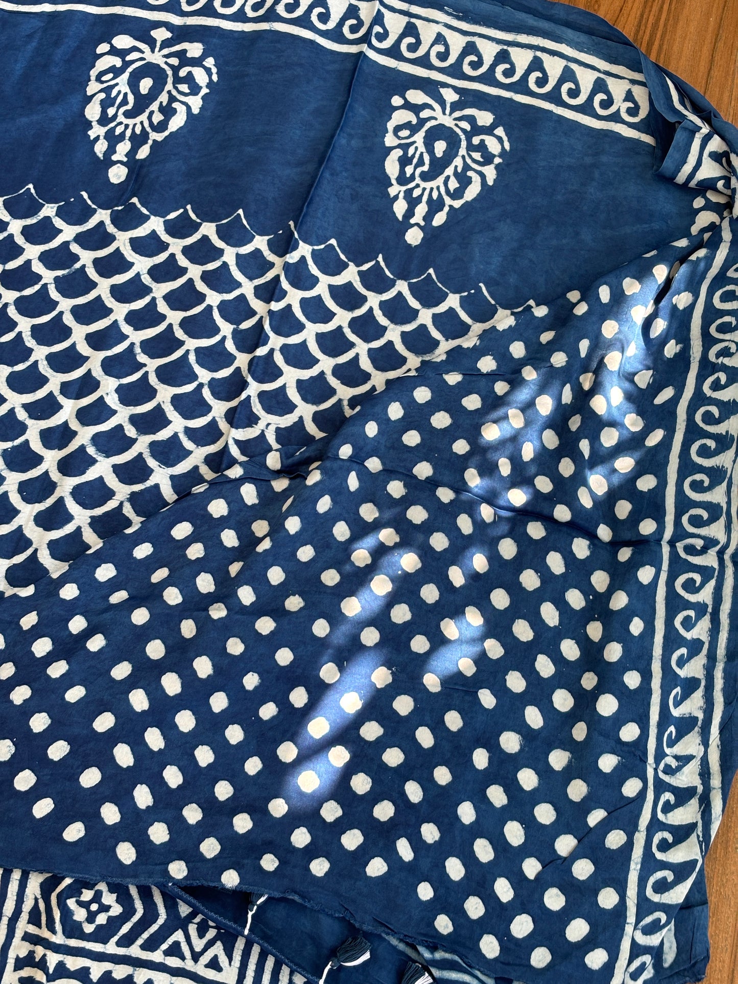 Nilay - Natural Dyed Indigo Dabu Modal Saree