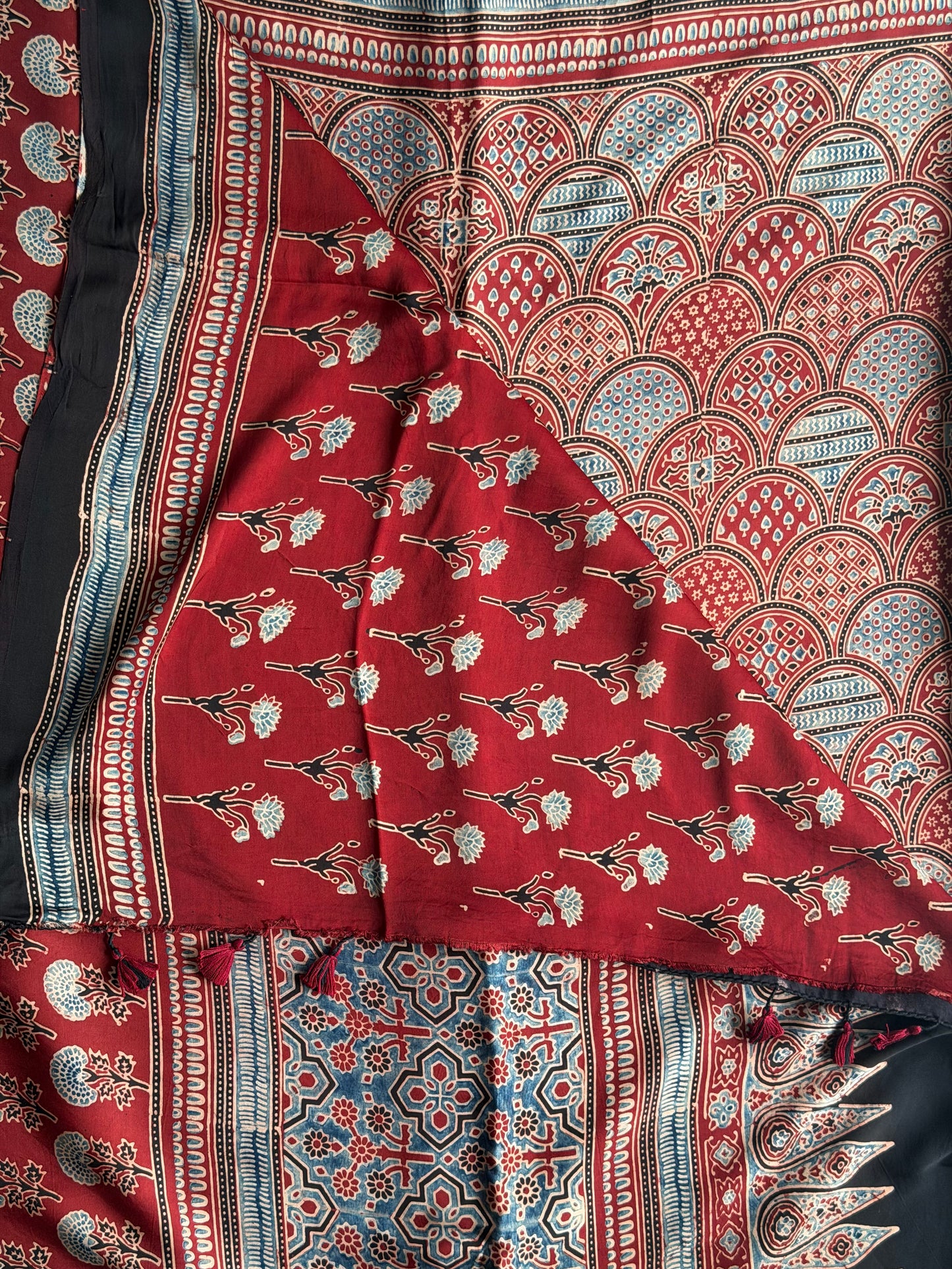 Ajrakh Modal Saree