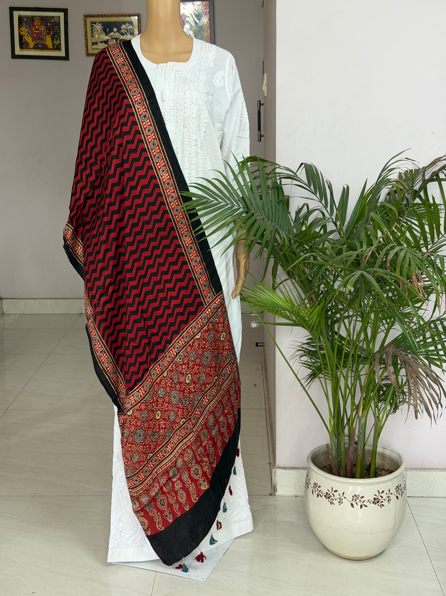 Ajrakh Contemporary Hand Block Printed Modal Stole