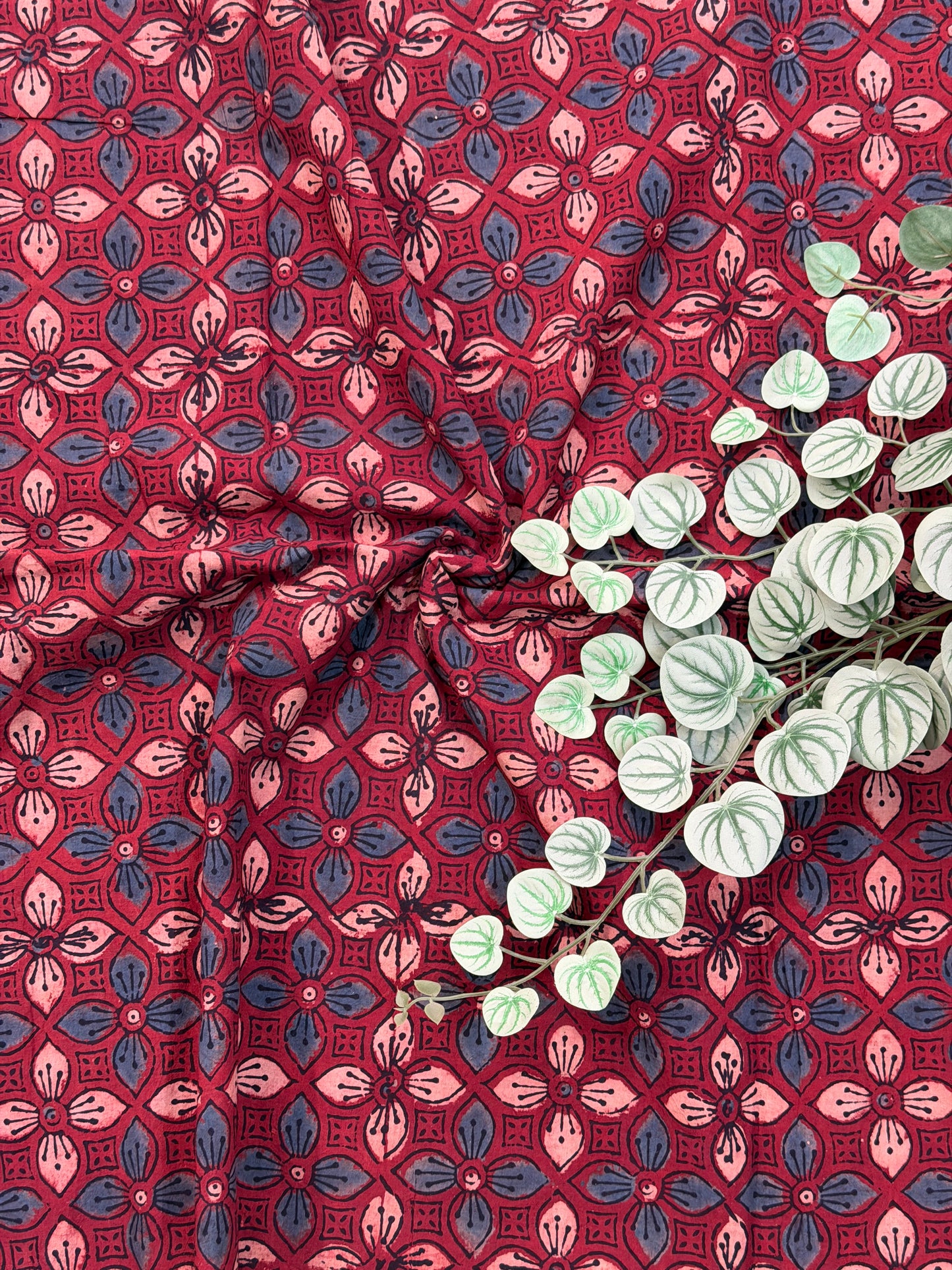 Madder Ajrakh Cotton Fabric