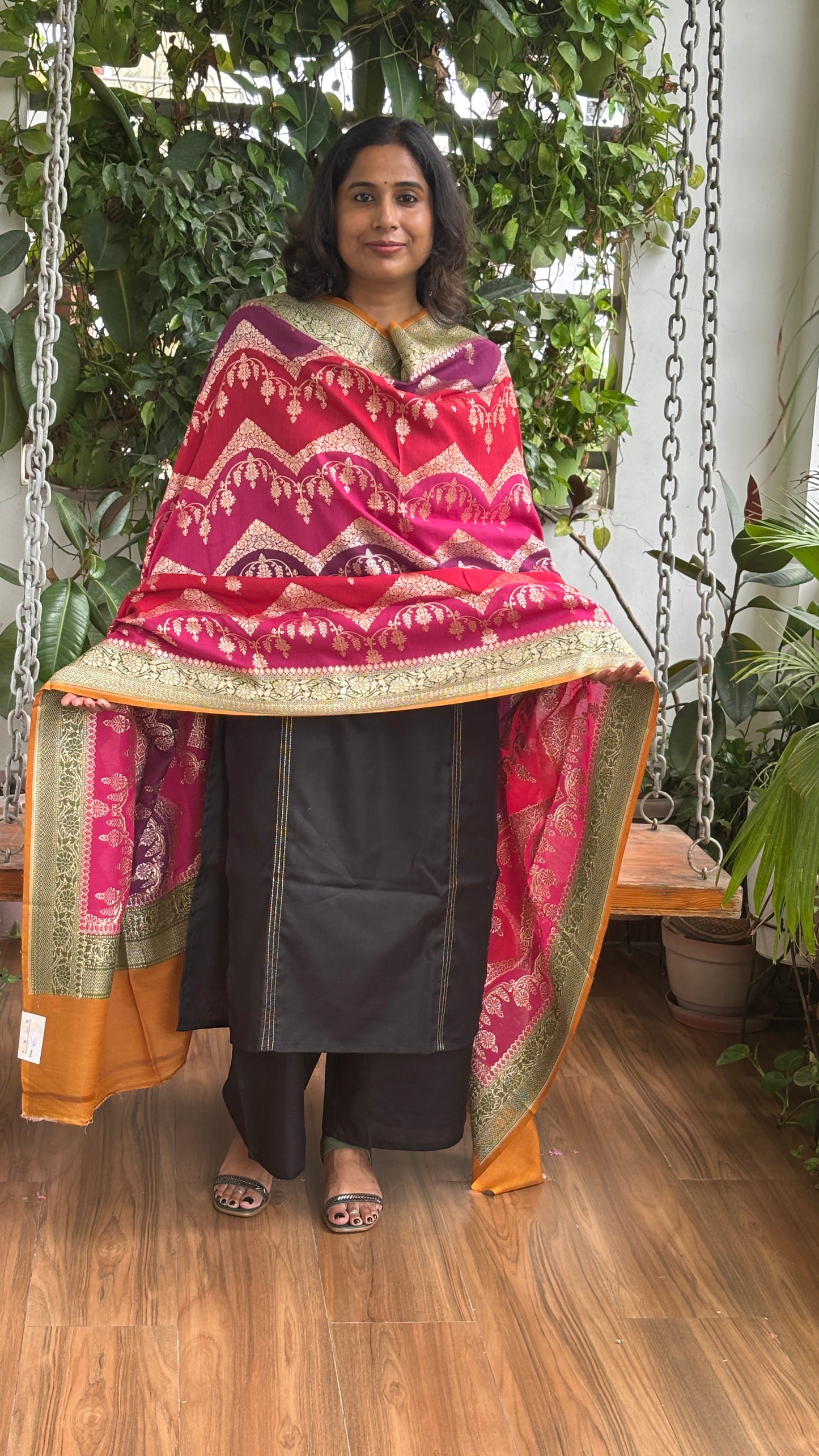 Muga Silk Handloom Banarasi Dupatta