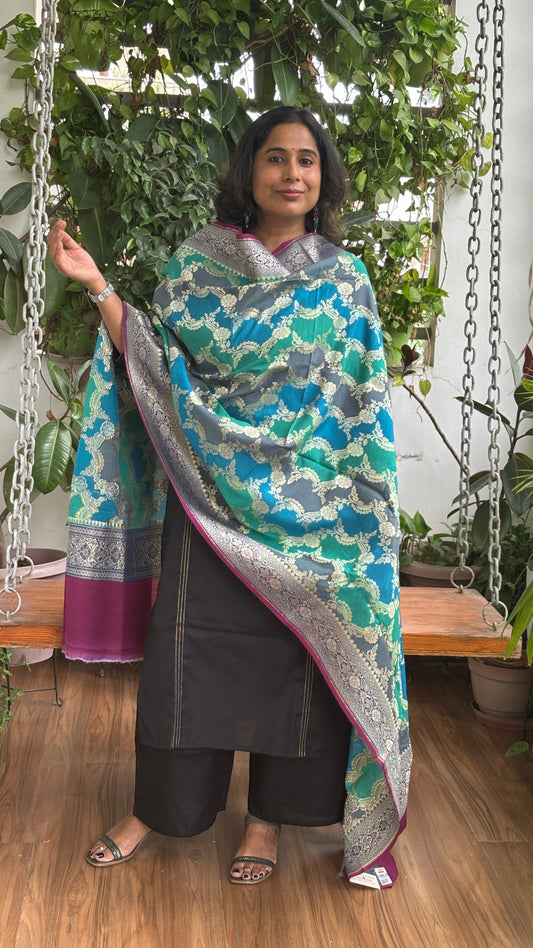 Muga Silk Handloom Banarasi Dupatta