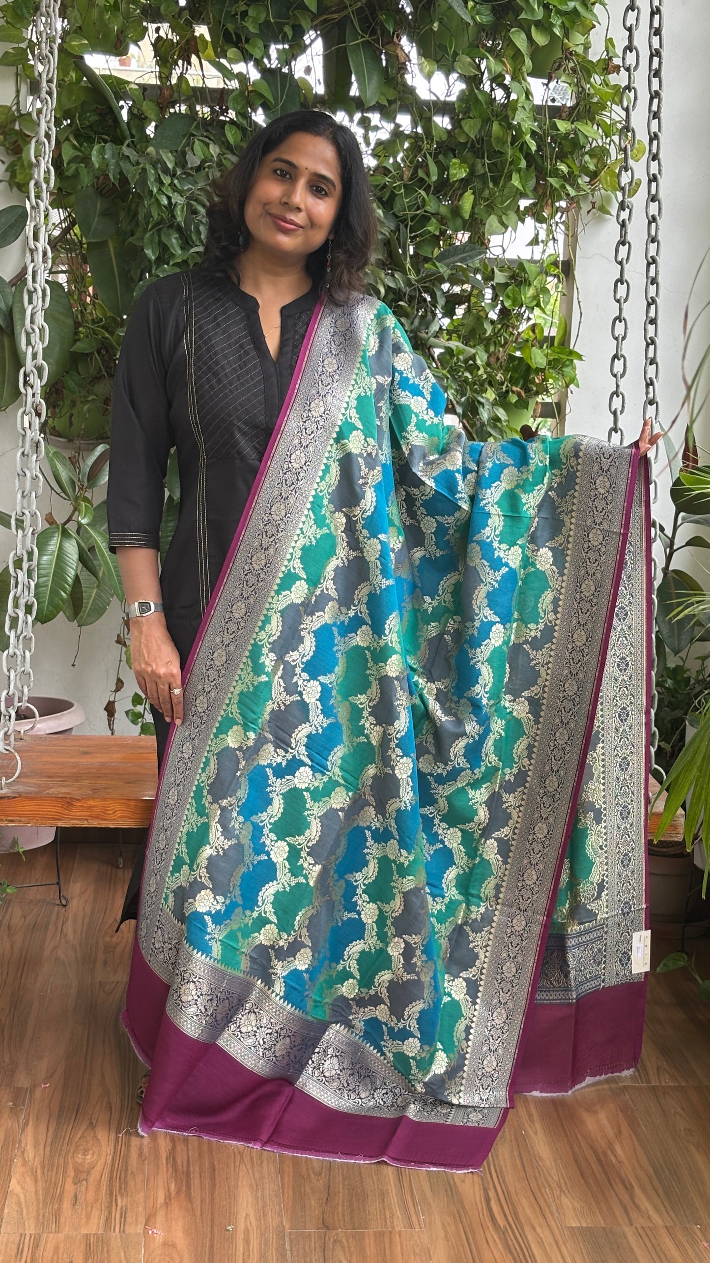 Muga Silk Handloom Banarasi Dupatta