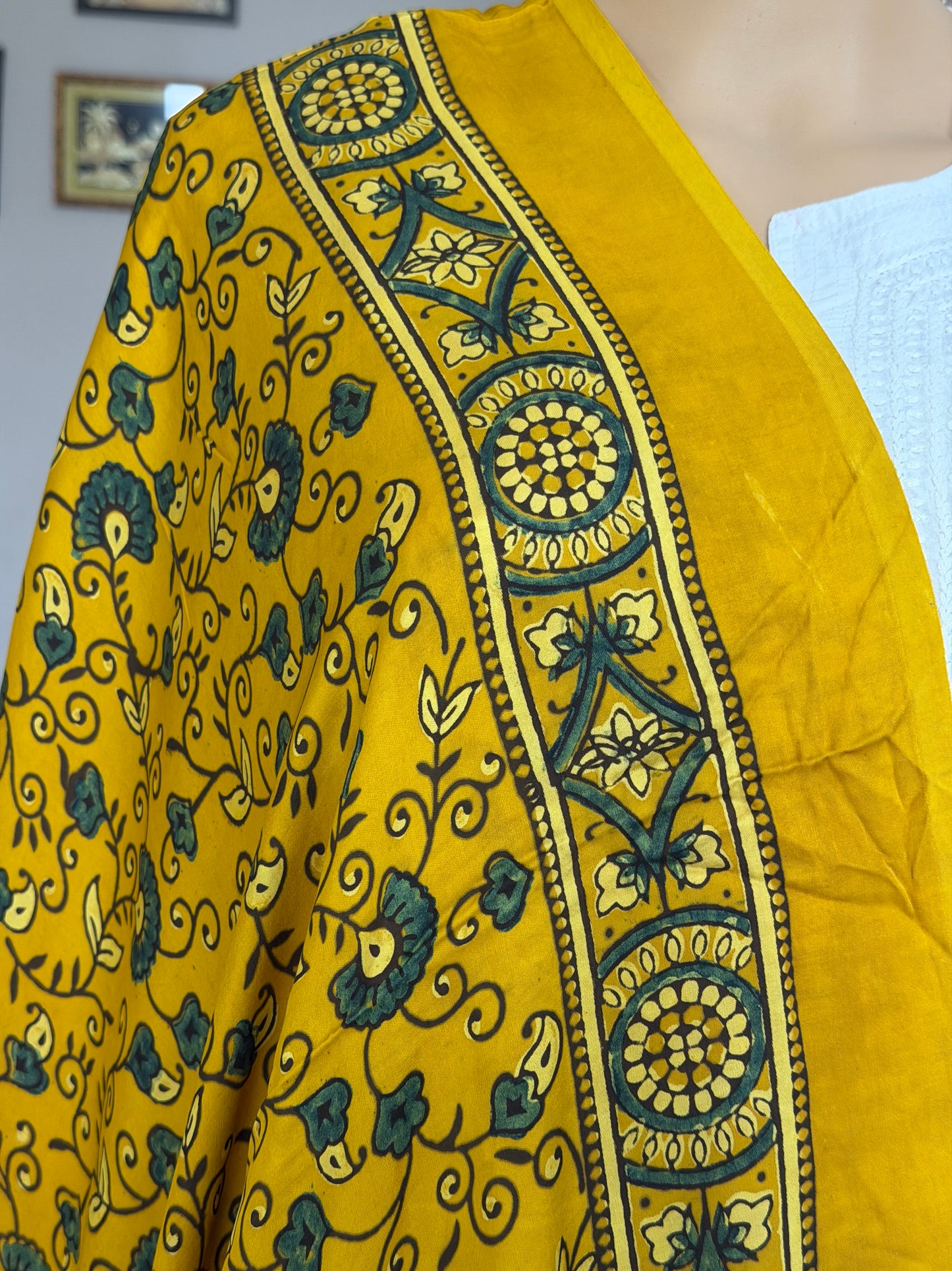 Ajrakh Yellow Modal Dupatta
