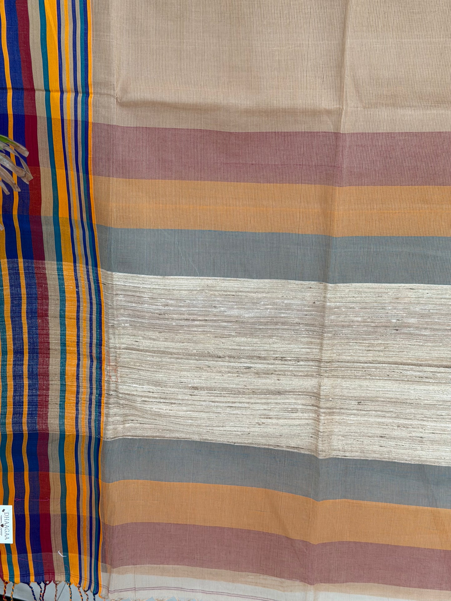Handloom Cotton Tangail Saree With Jute Palla