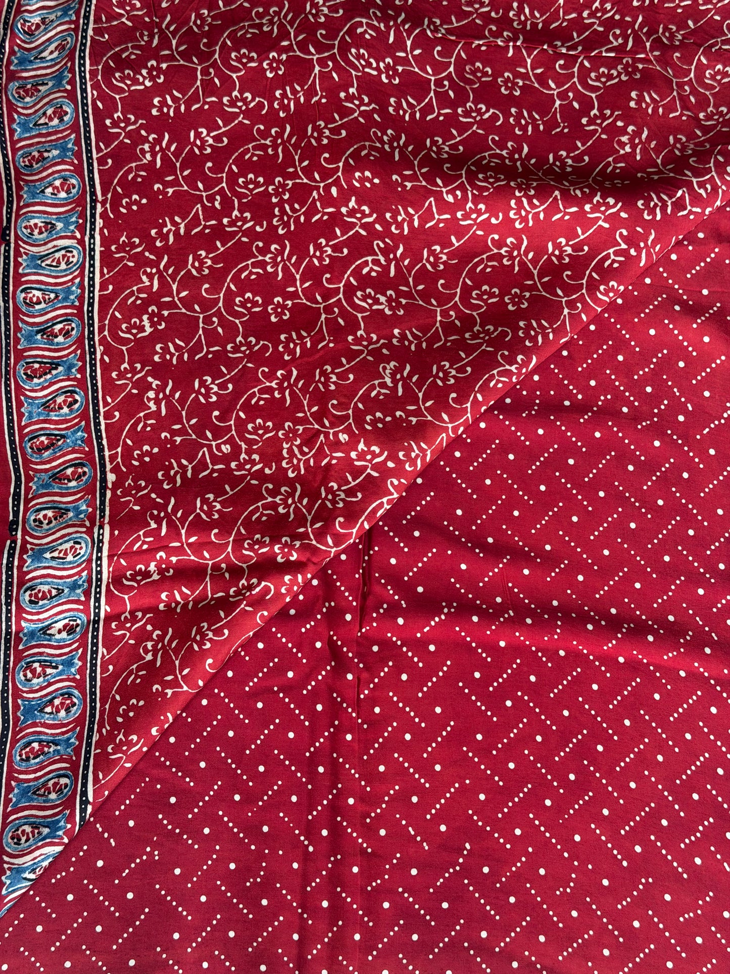 Ajrakh Contemporary Modal Saree