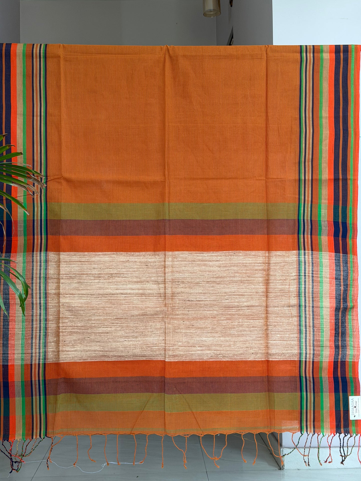 Handloom Cotton Tangail Saree With Jute Palla