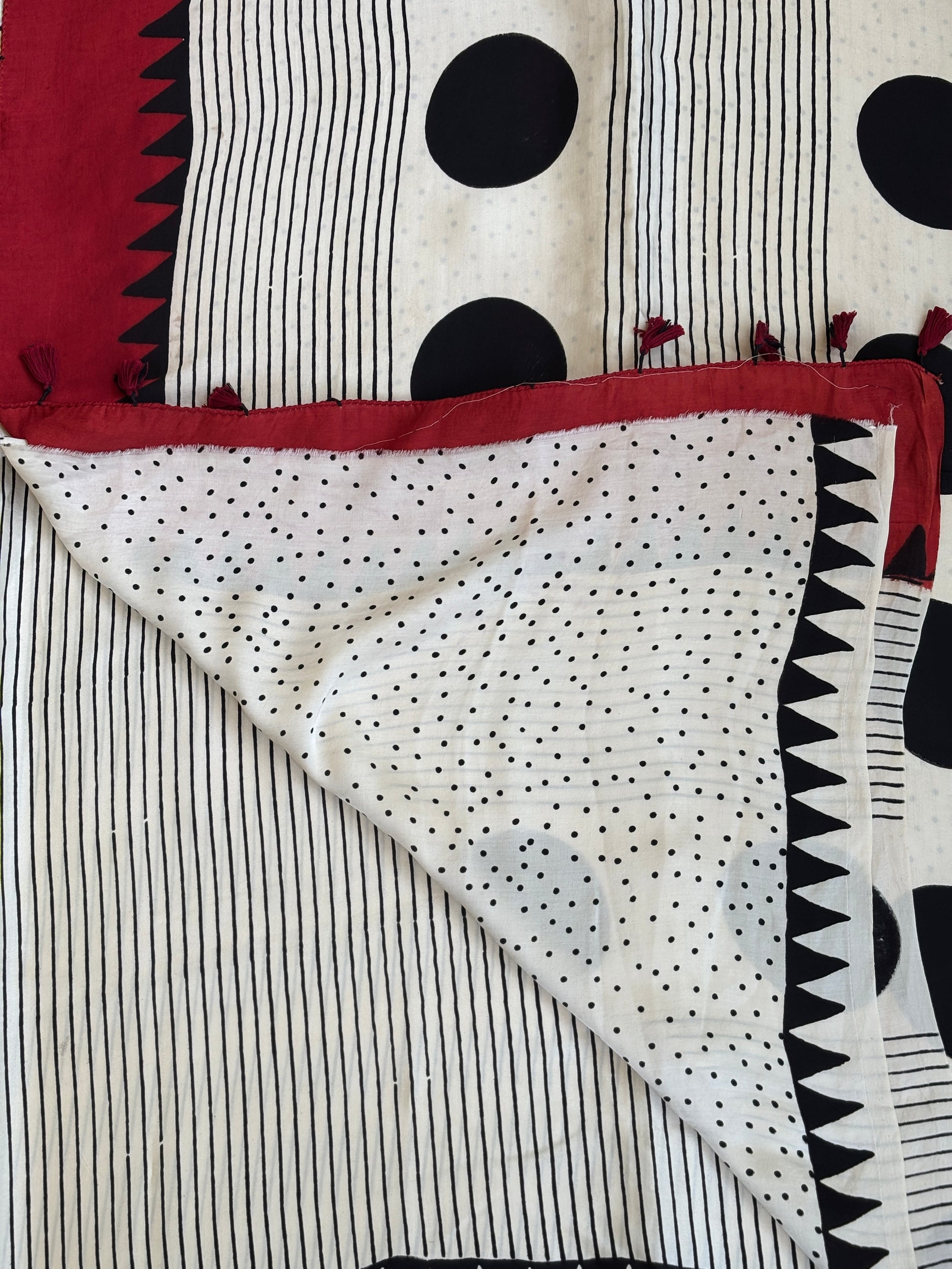 Ajrakh White Modal Saree, Ajrakh Modal Saree, Blouse