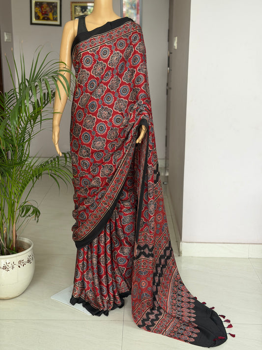 Ajrakh Modal Saree