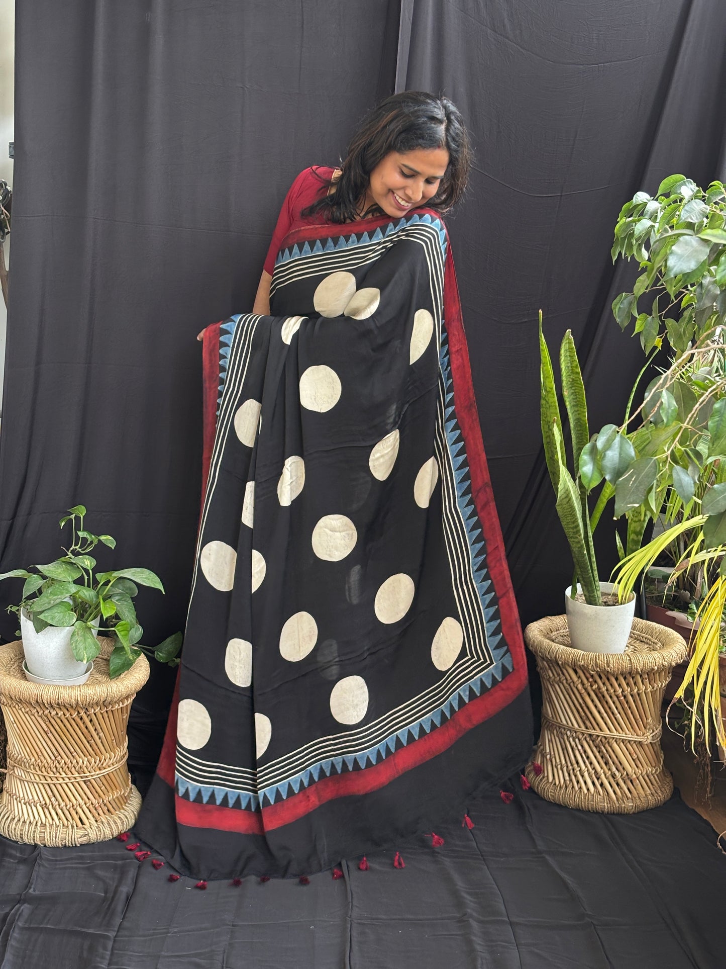 Laado- Ajrakh Modal Saree
