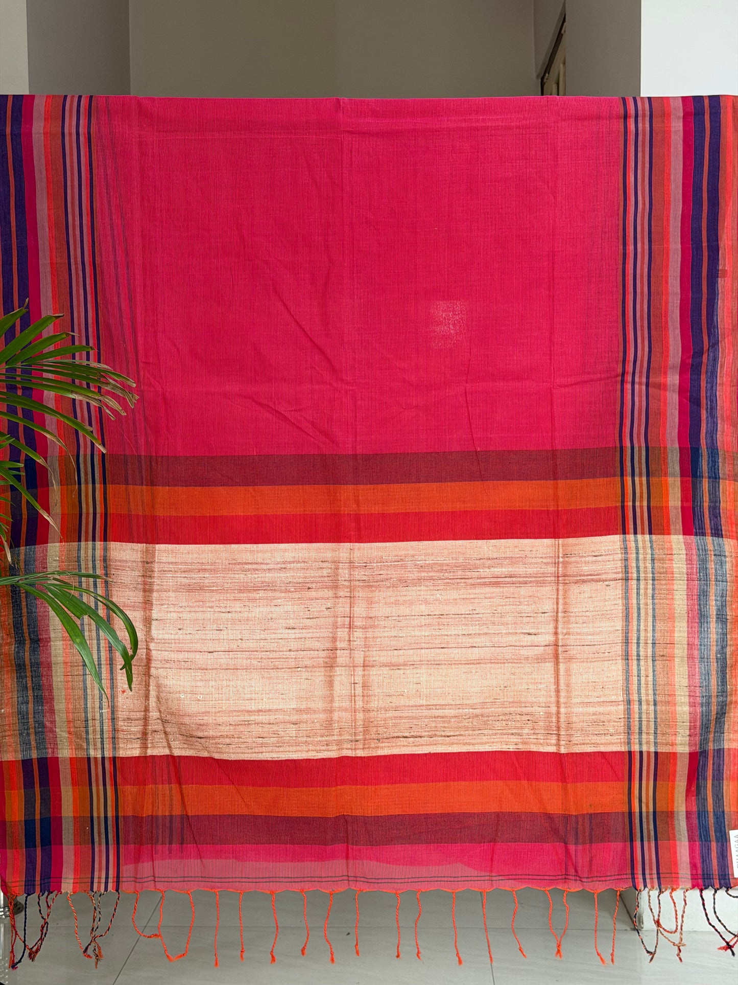 Handloom Cotton Tangail Saree With Jute Palla