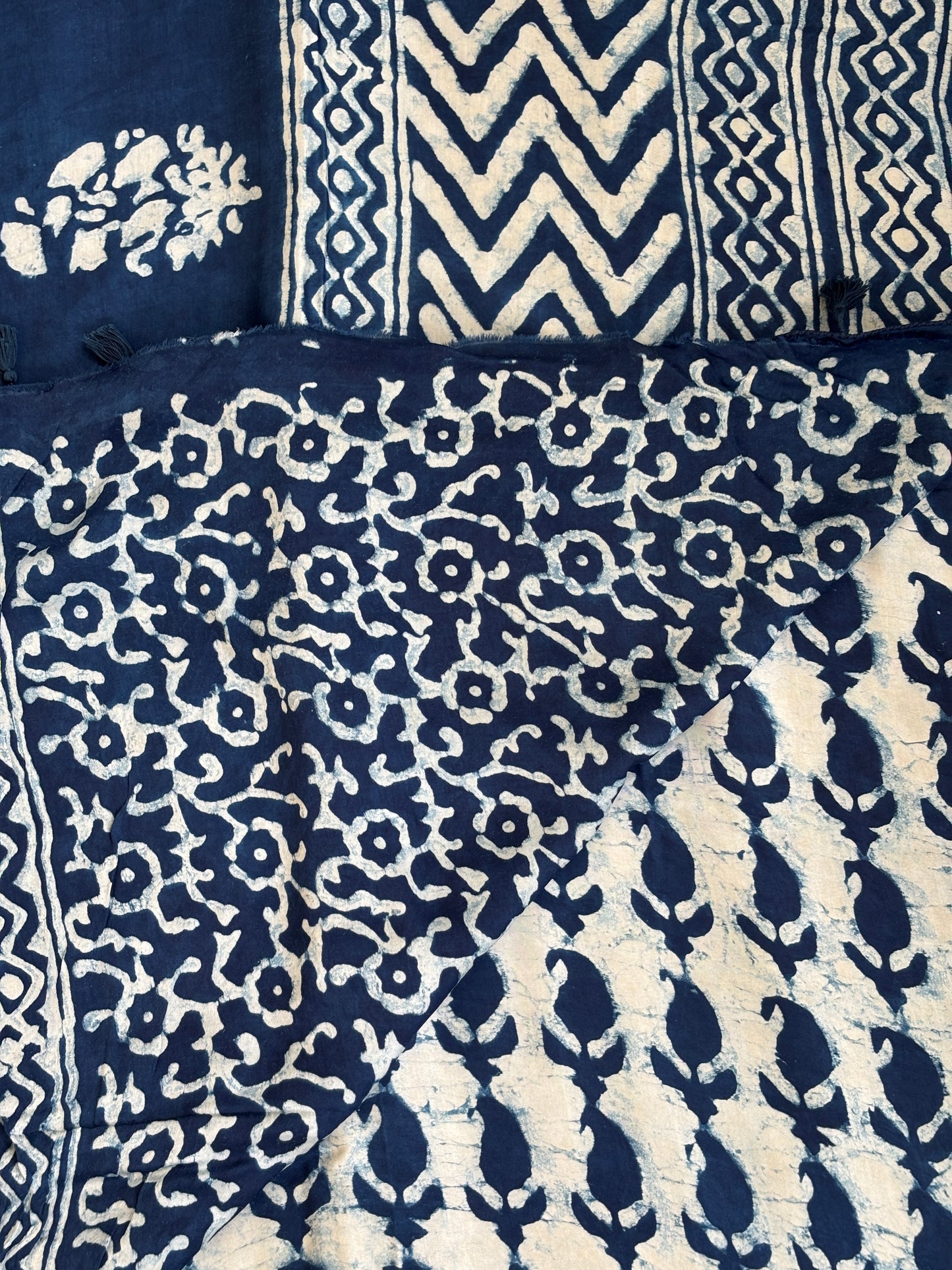 Dabu Hand Block Printed Pure Modal Silk Saree, Blouse 