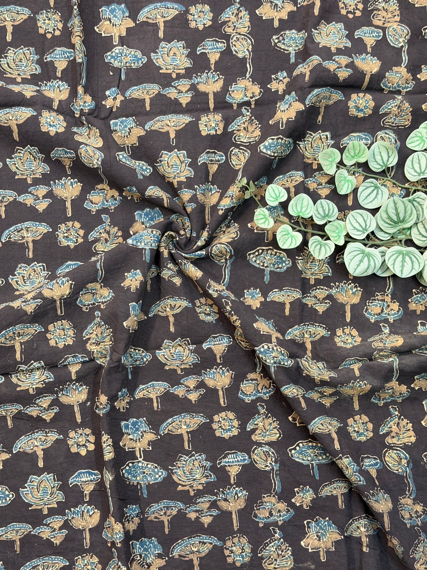 Earthen Grey Ajrakh Cotton Fabric