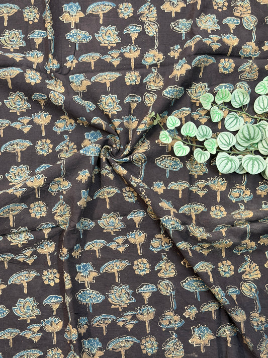 Earthen Grey Ajrakh Cotton Fabric