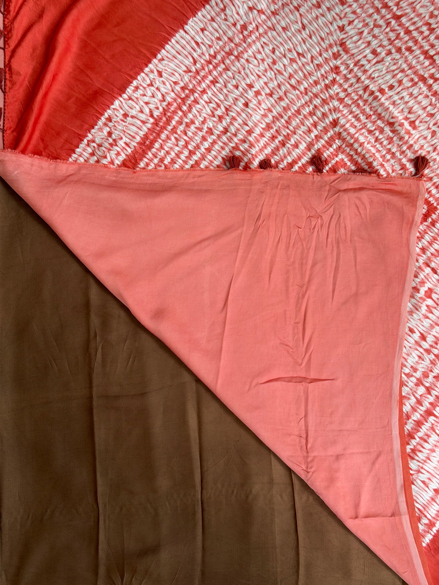 Modal Needle Shibori Saree With Multiple Shaded Solid Colour