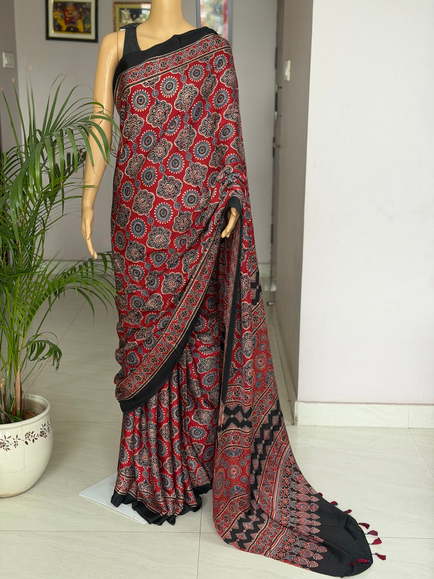 Ajrakh Modal Saree