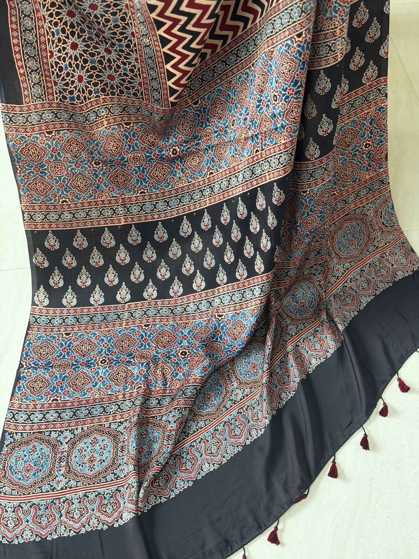 Ajrakh Modal Saree