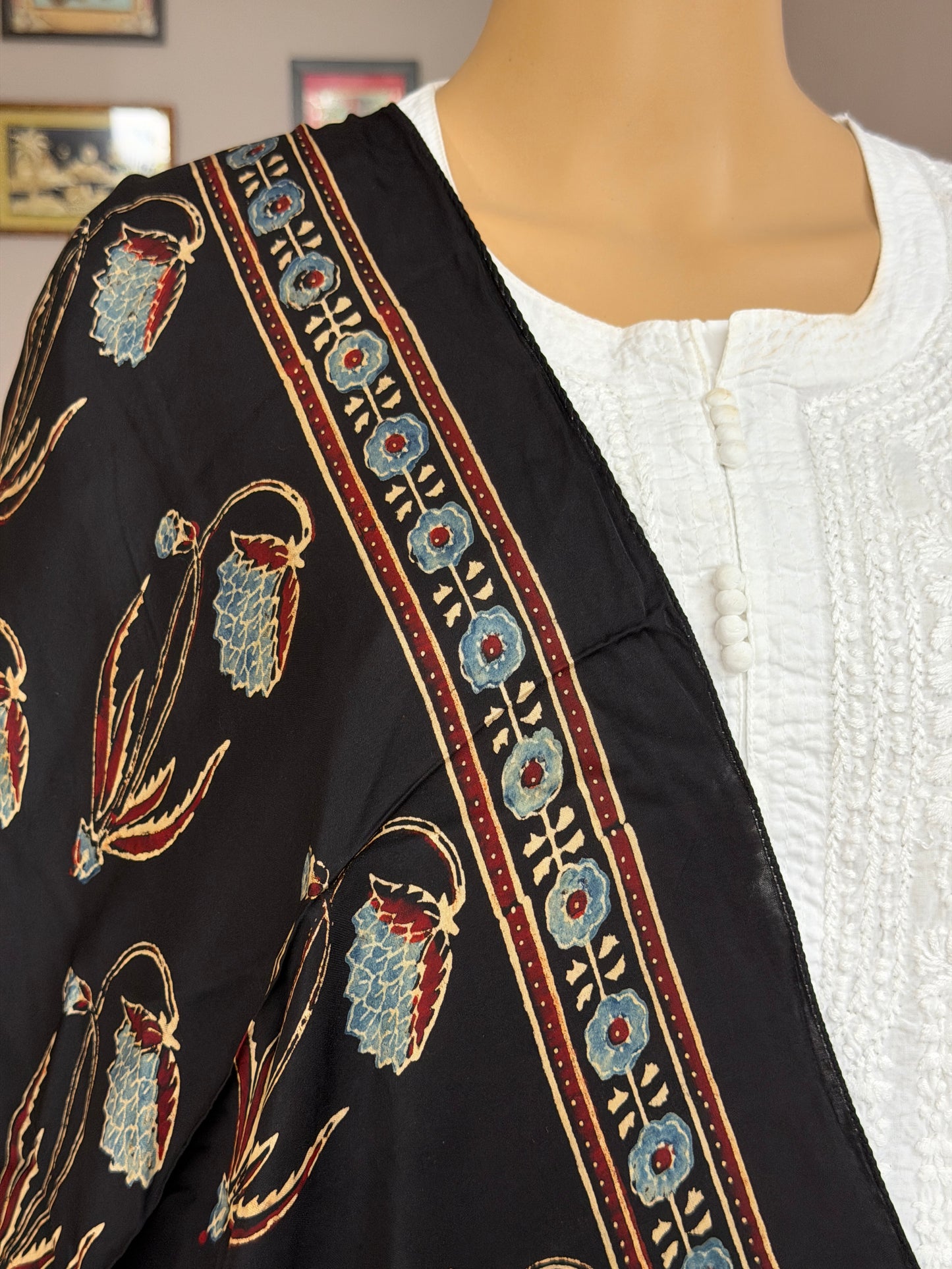 Ajrakh Hand Block Printed Modal Stole