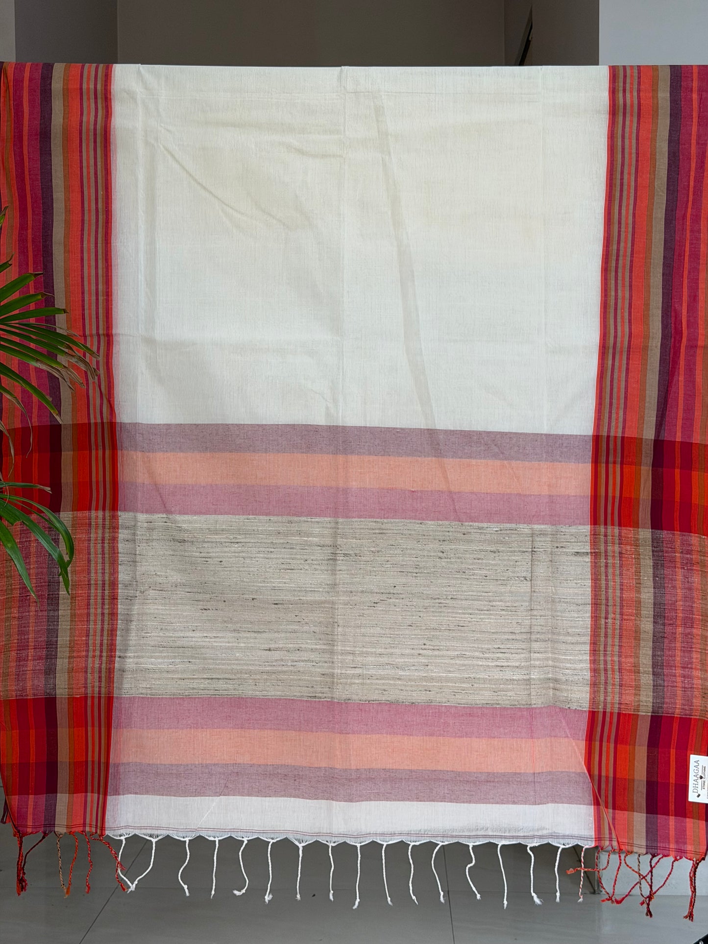 Handloom Cotton Tangail Saree With Jute Palla