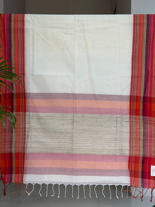 Handloom Cotton Tangail Saree With Jute Palla