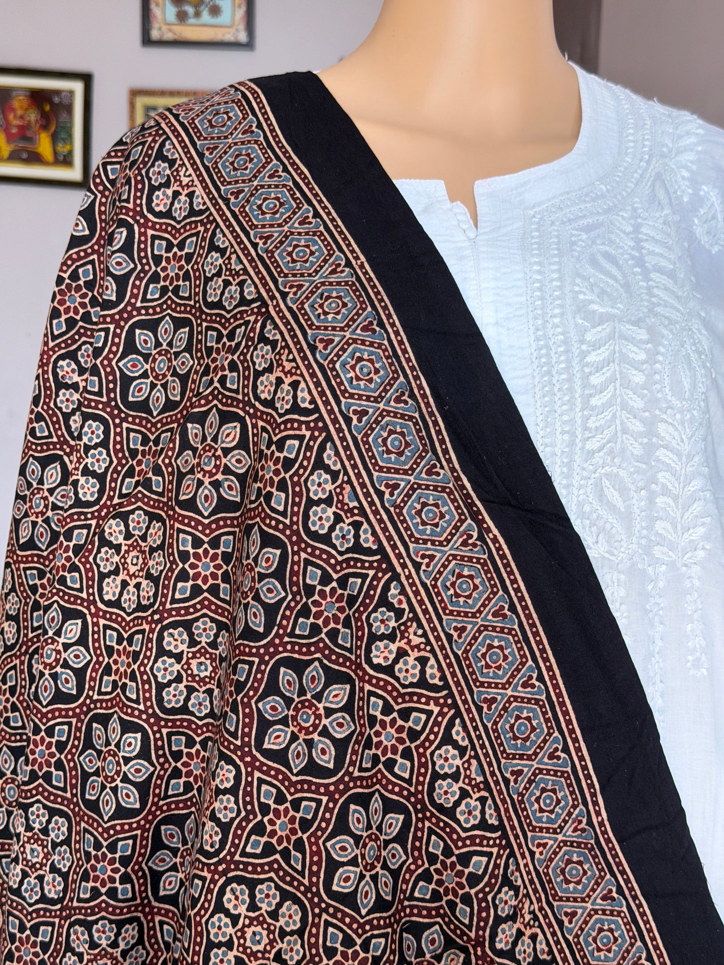 Ajrakh Cotton Contemporary Dupatta