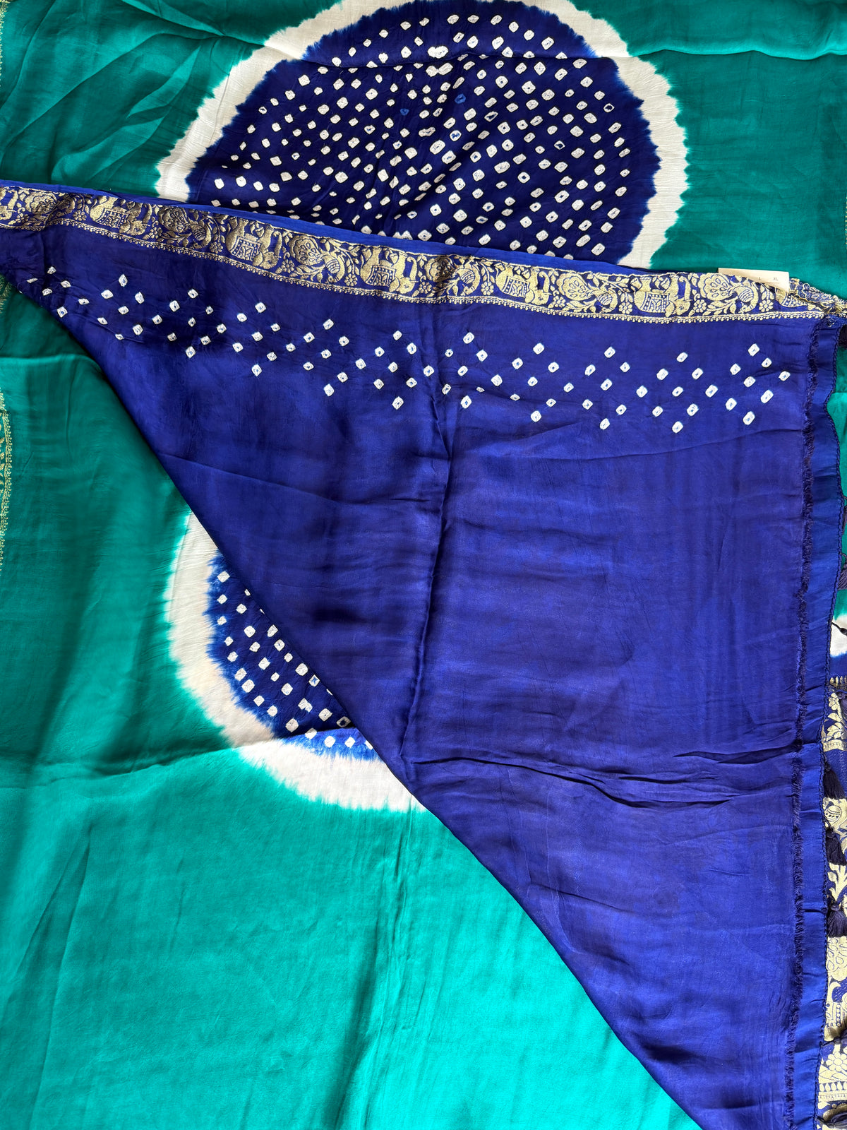 Modal Designer Bandhej Saree With Banarasi Border And Palla