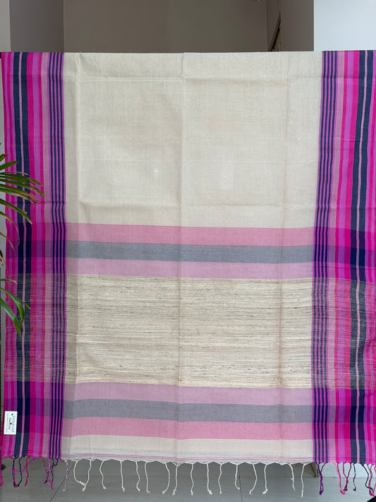 Handloom Cotton Tangail Saree With Jute Palla