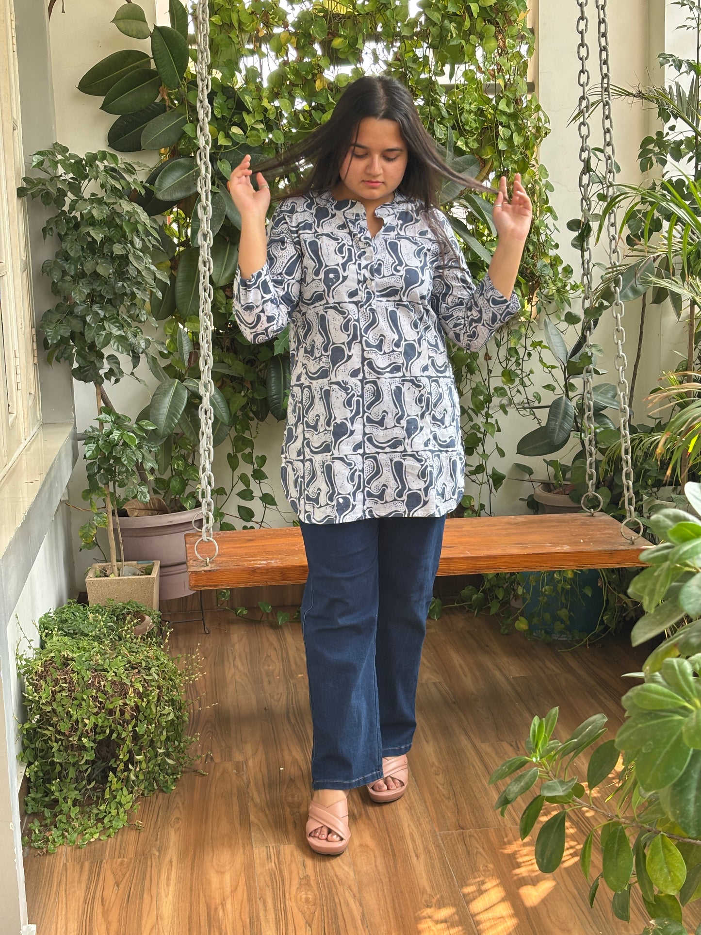 cotton short kurta down view view