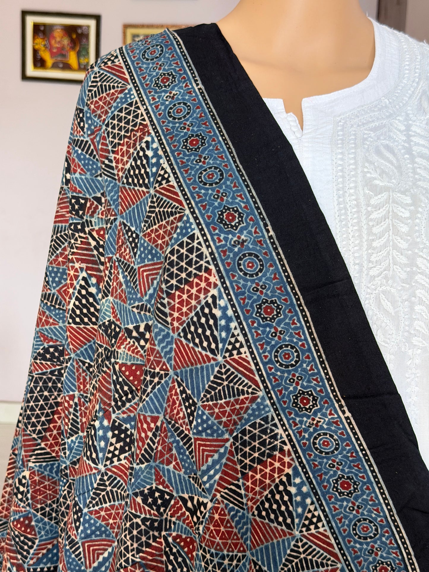 Ajrakh Cotton Contemporary Dupatta