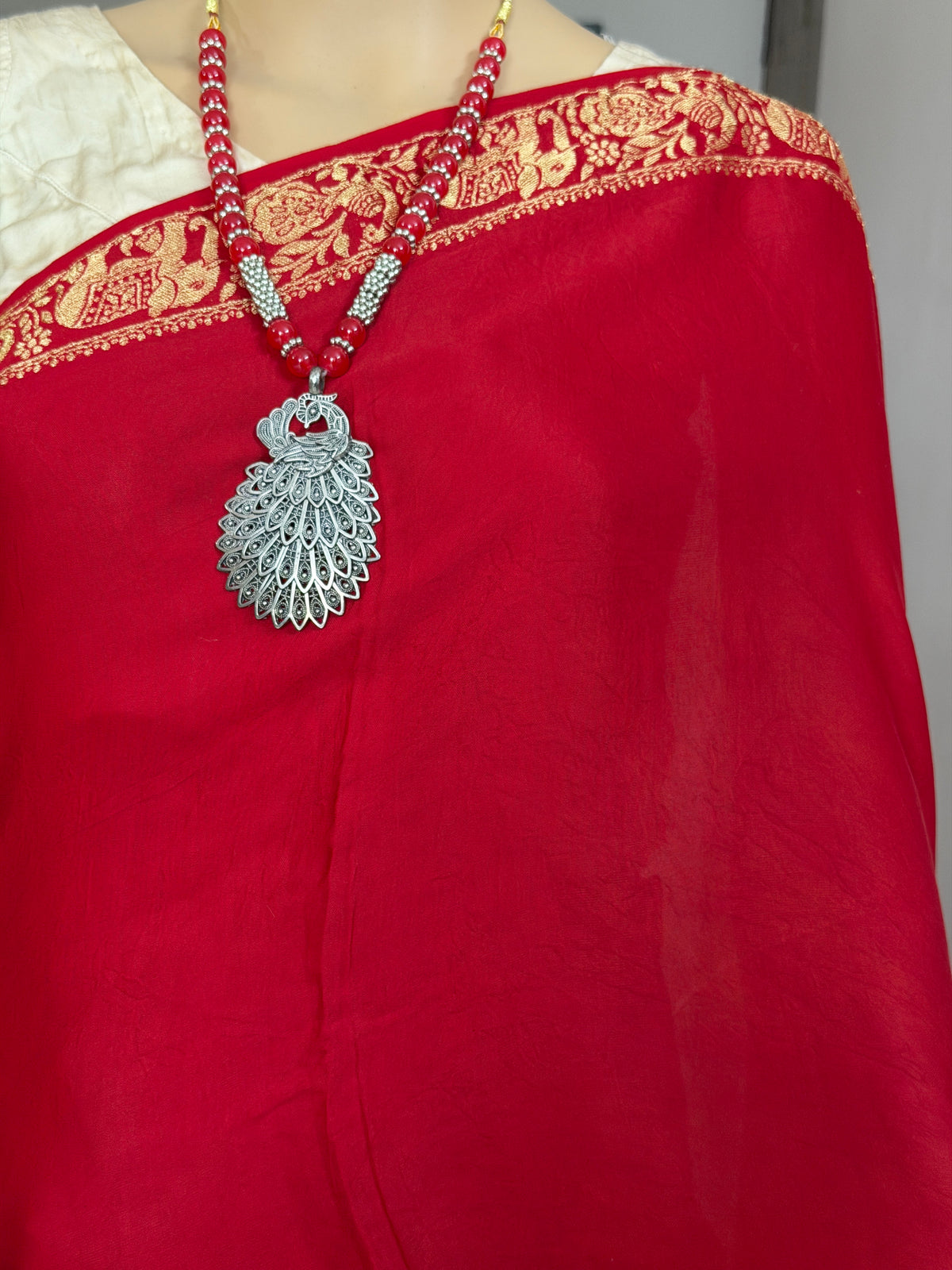 Modal Designer Bandhej Saree With Banarasi Border And Palla
