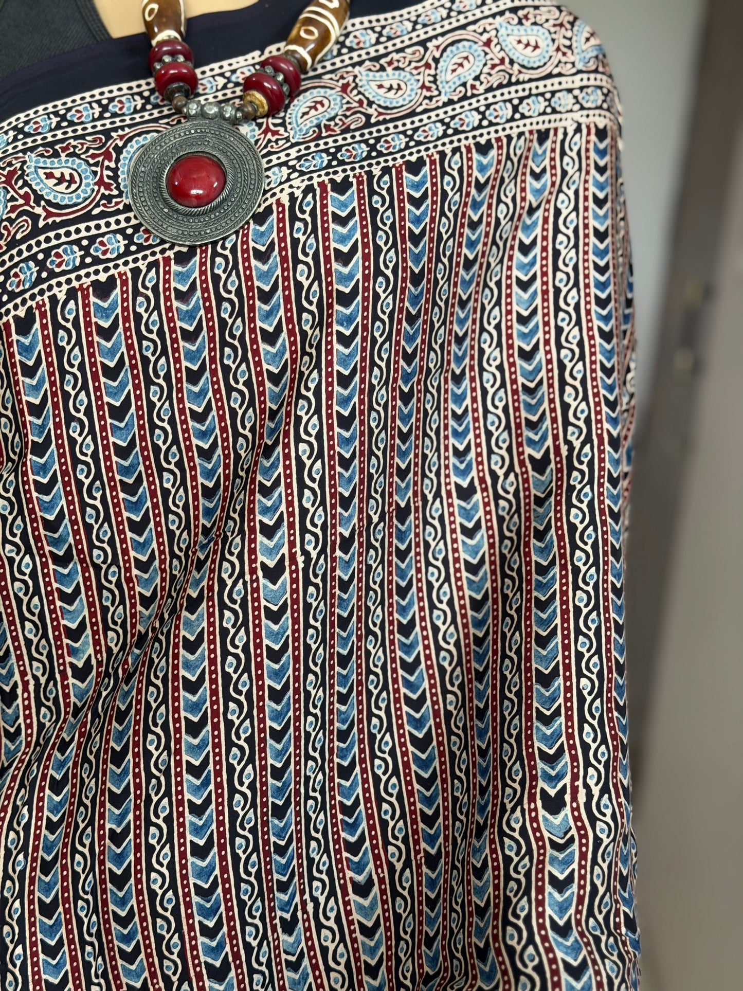 Ajrakh Modal Saree