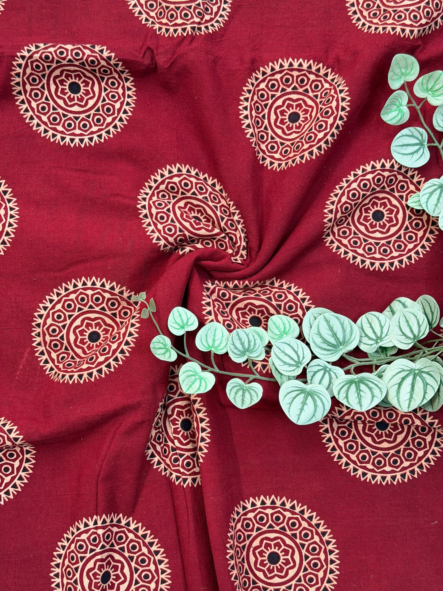 Madder Ajrakh Printed Cotton Fabric