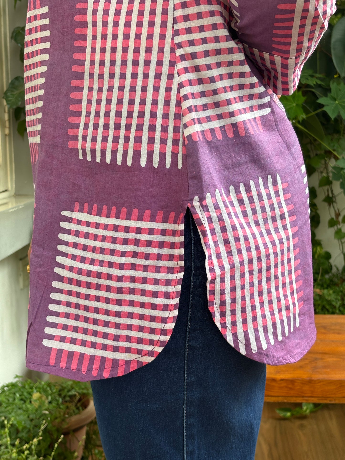 cotton short kurta side view