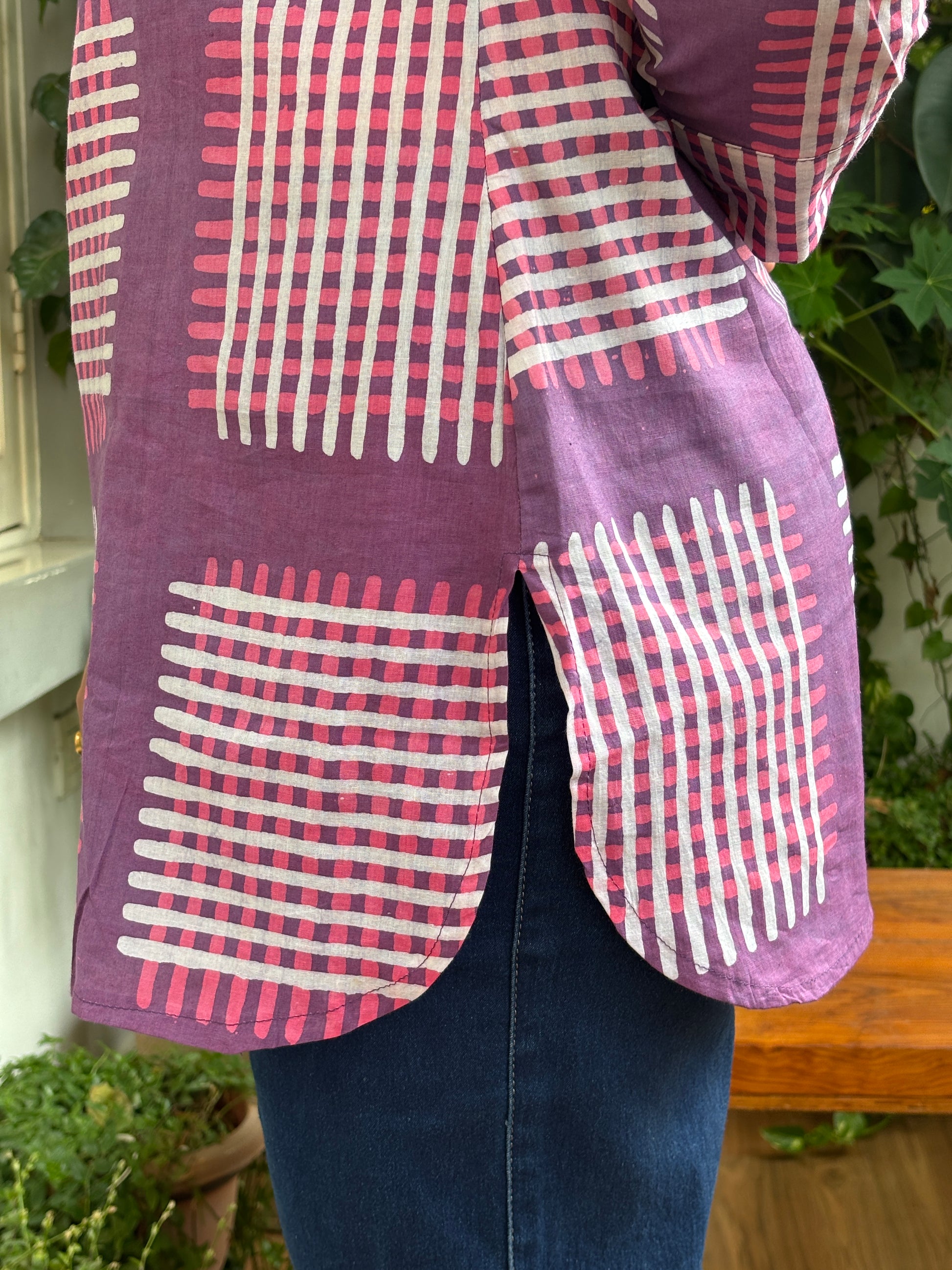 cotton short kurta side view