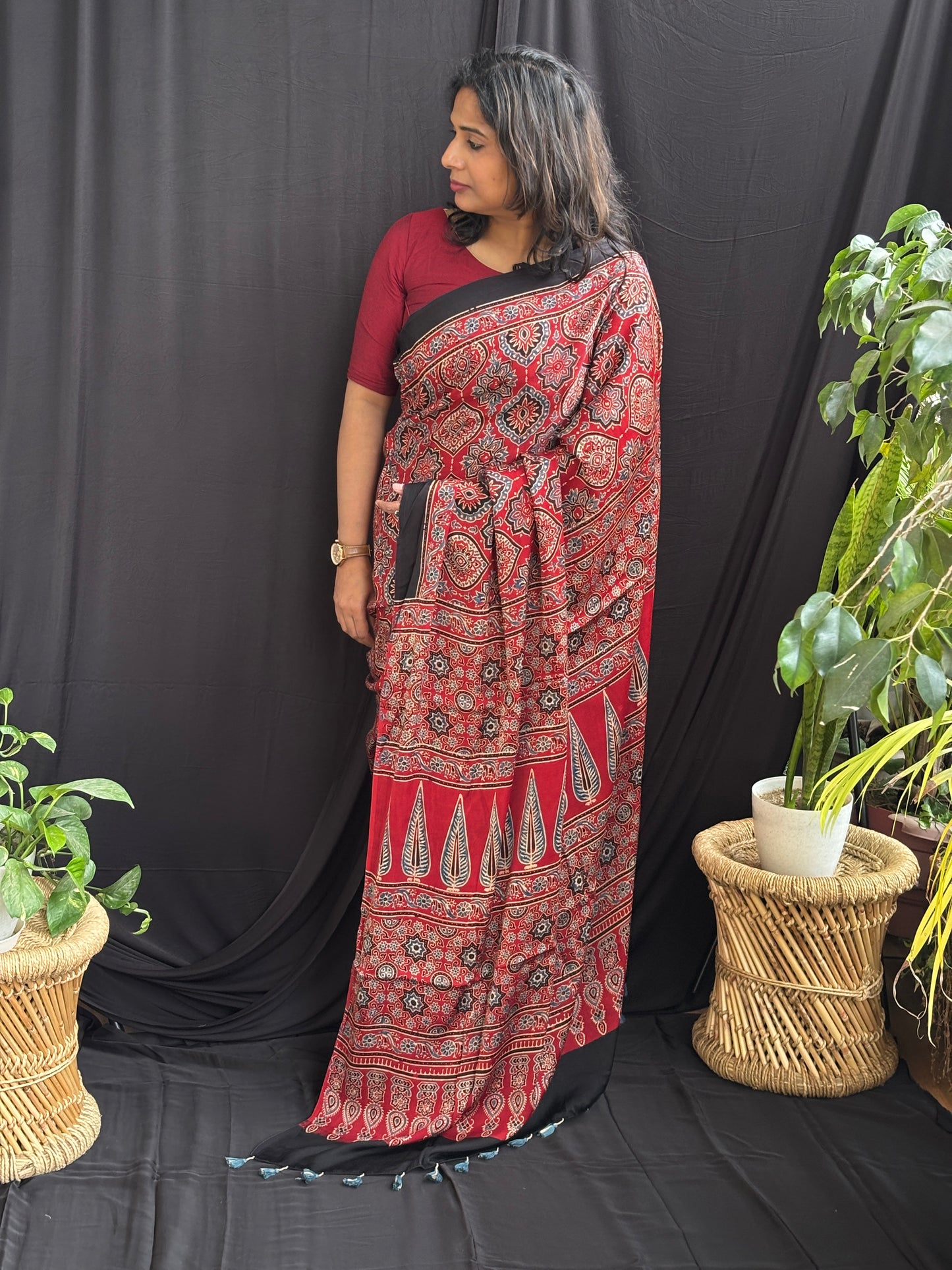 Mahua - Ajrakh Modal Saree