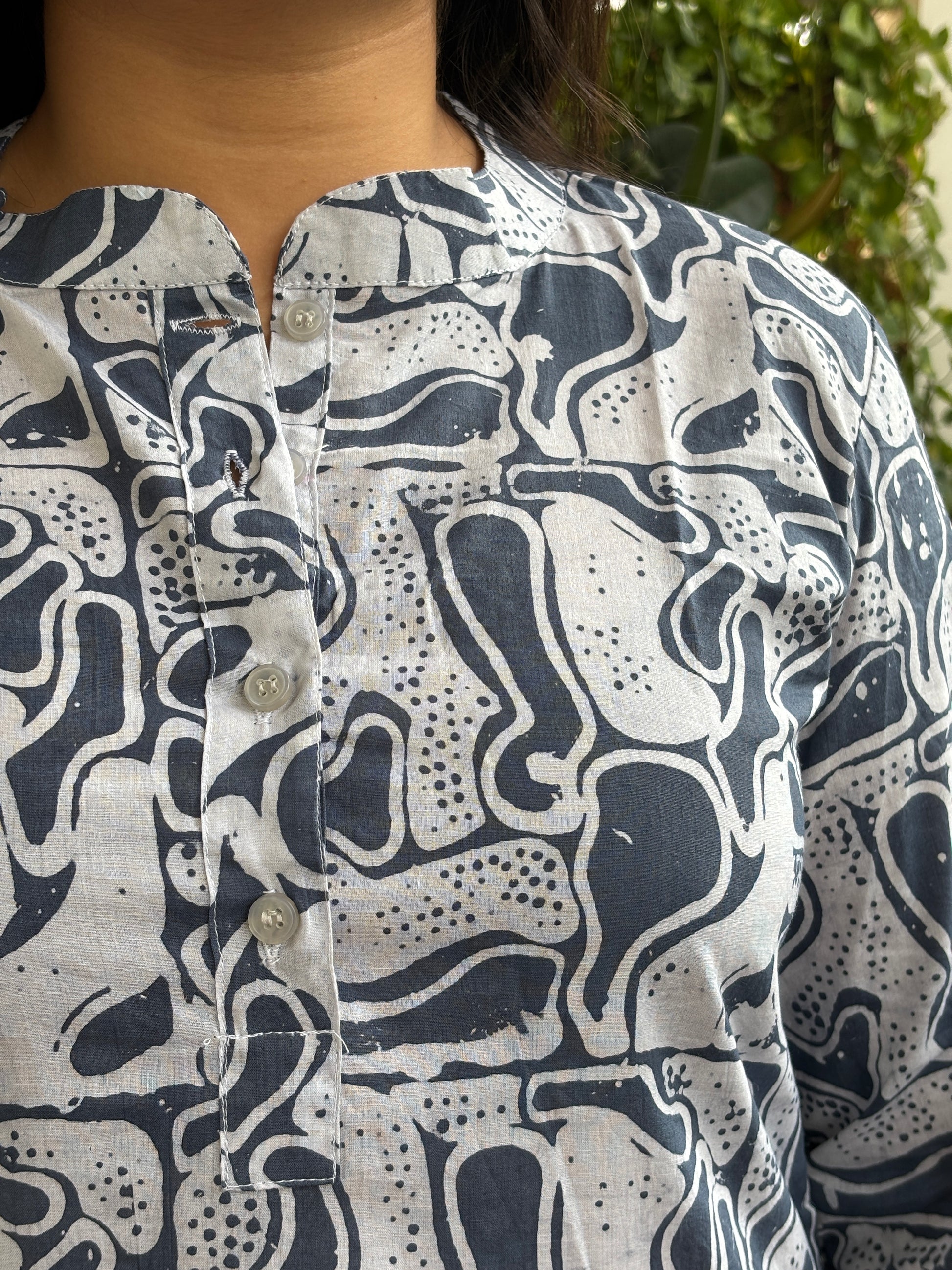 cotton short kurta closer view